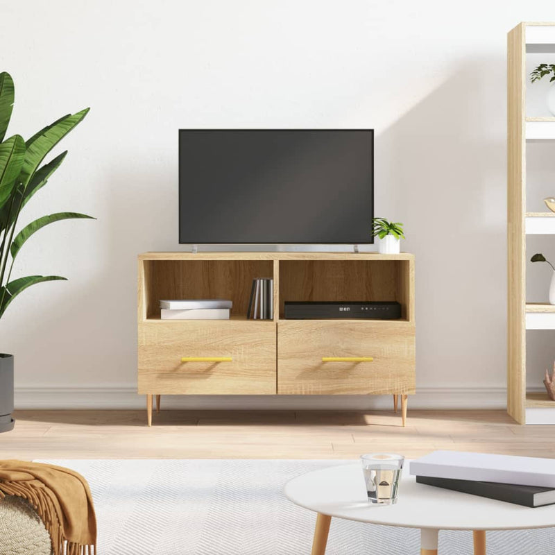 Tv-meubel 80x36x50 cm bewerkt hout sonoma eiken MeubelReus