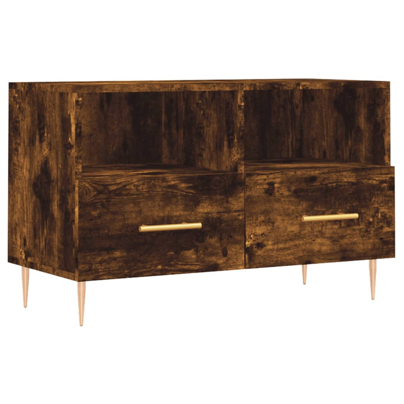 Tv-meubel 80x36x50 cm bewerkt hout gerookt eikenkleurig MeubelReus