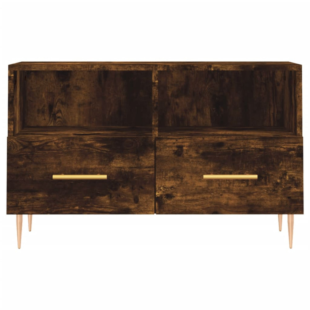 Tv-meubel 80x36x50 cm bewerkt hout gerookt eikenkleurig MeubelReus