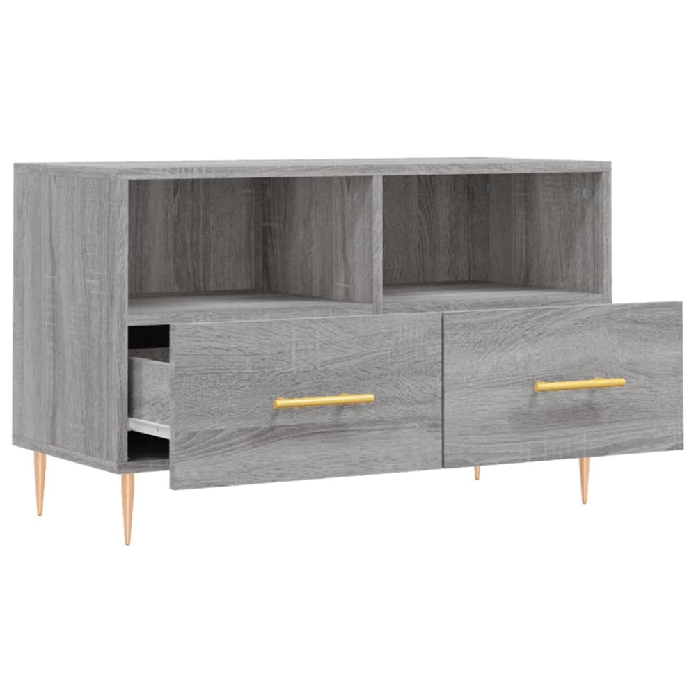 Tv-meubel 80x36x50 cm bewerkt hout grijs sonoma eikenkleurig MeubelReus