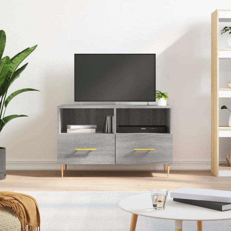 Tv-meubel 80x36x50 cm bewerkt hout grijs sonoma eikenkleurig MeubelReus