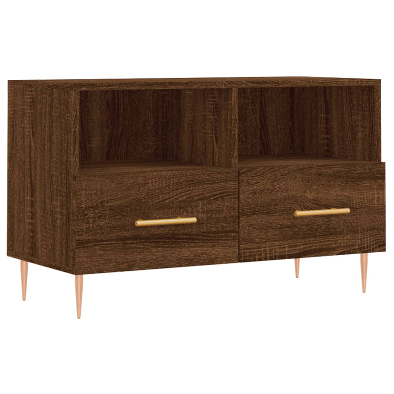 Tv-meubel 80x36x50 cm bewerkt hout bruin eikenkleur MeubelReus