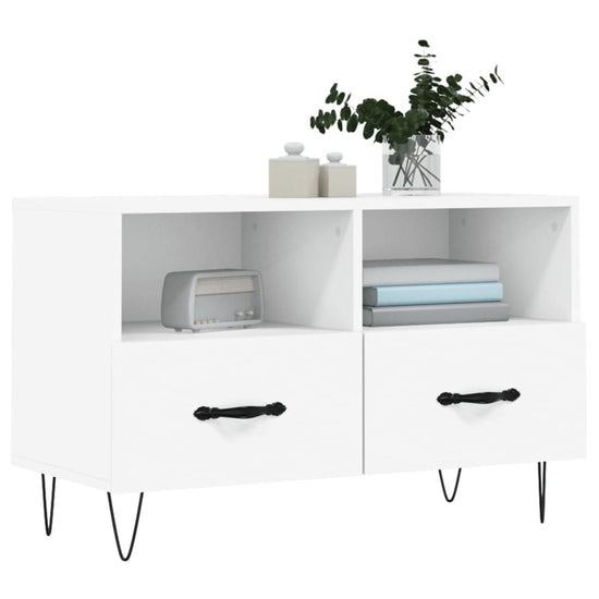 Tv-meubel 80x36x50 cm bewerkt hout wit MeubelReus