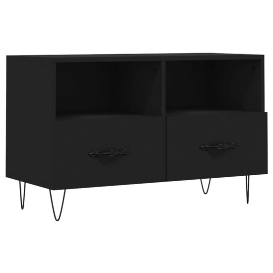 Tv-meubel 80x36x50 cm bewerkt hout zwart MeubelReus