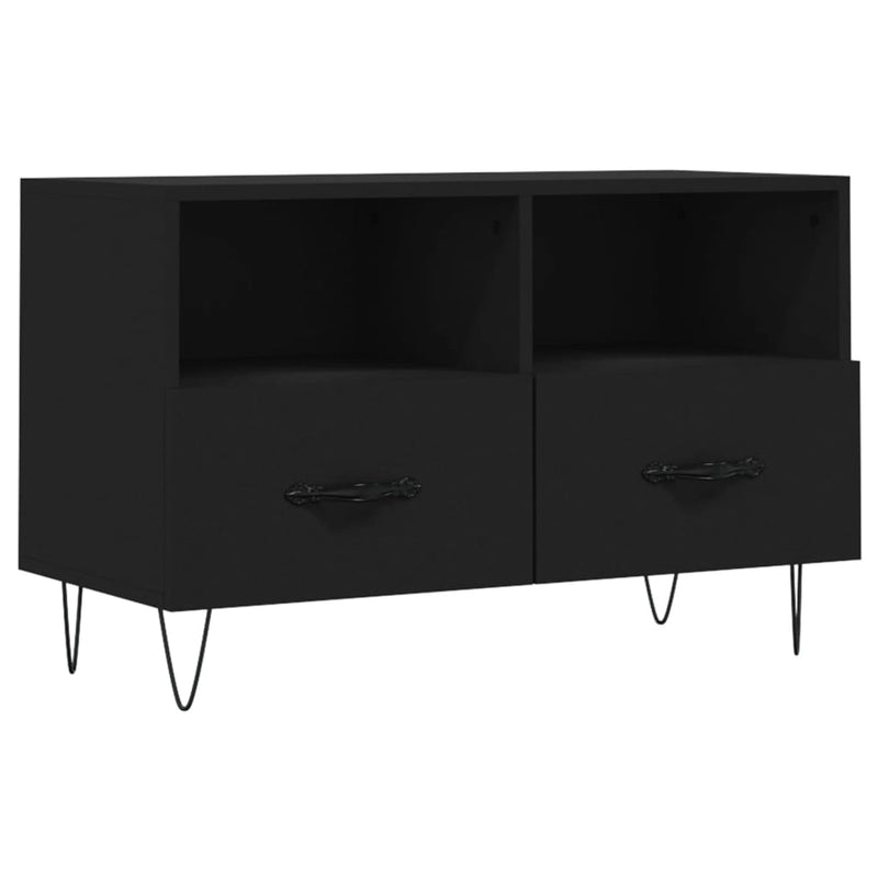 Tv-meubel 80x36x50 cm bewerkt hout zwart MeubelReus