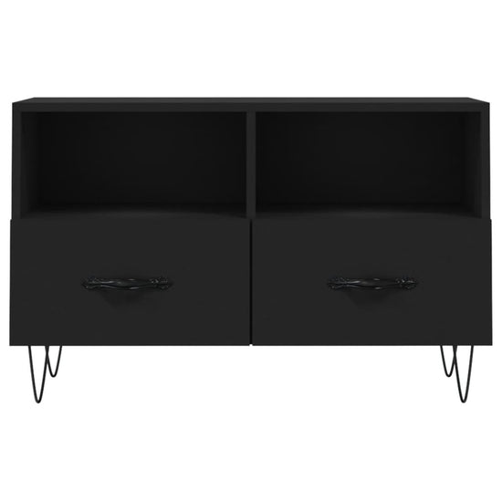 Tv-meubel 80x36x50 cm bewerkt hout zwart MeubelReus