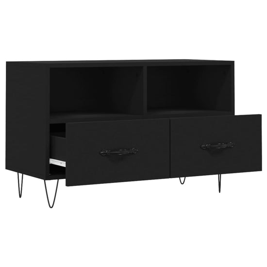 Tv-meubel 80x36x50 cm bewerkt hout zwart MeubelReus