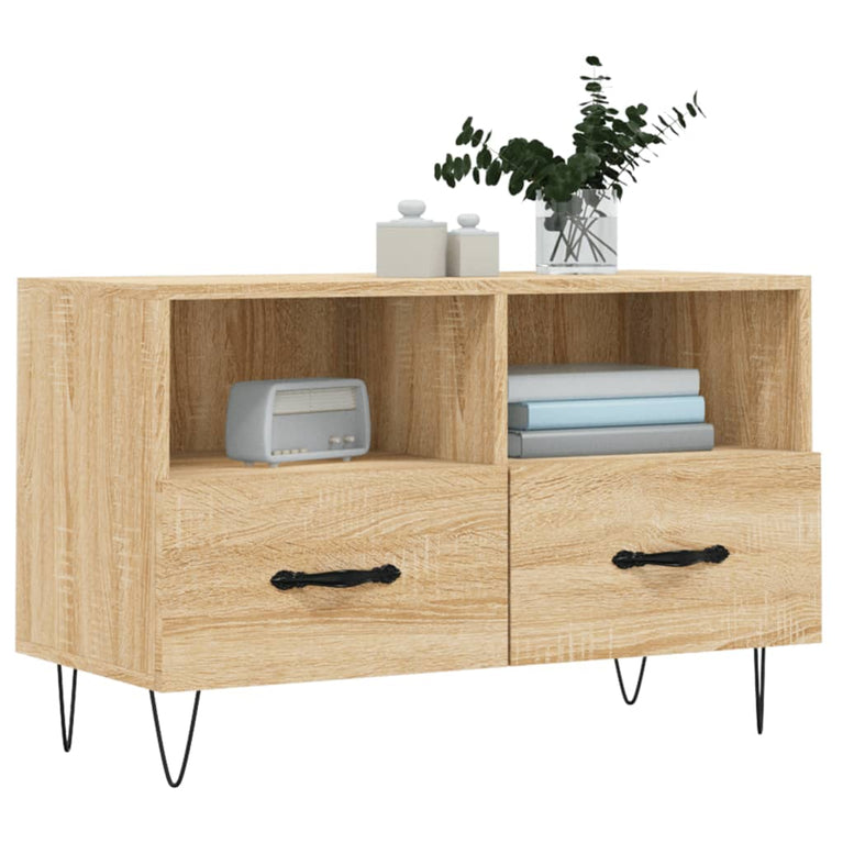 Tv-meubel 80x36x50 cm bewerkt hout sonoma eiken MeubelReus