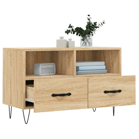 Tv-meubel 80x36x50 cm bewerkt hout sonoma eiken MeubelReus