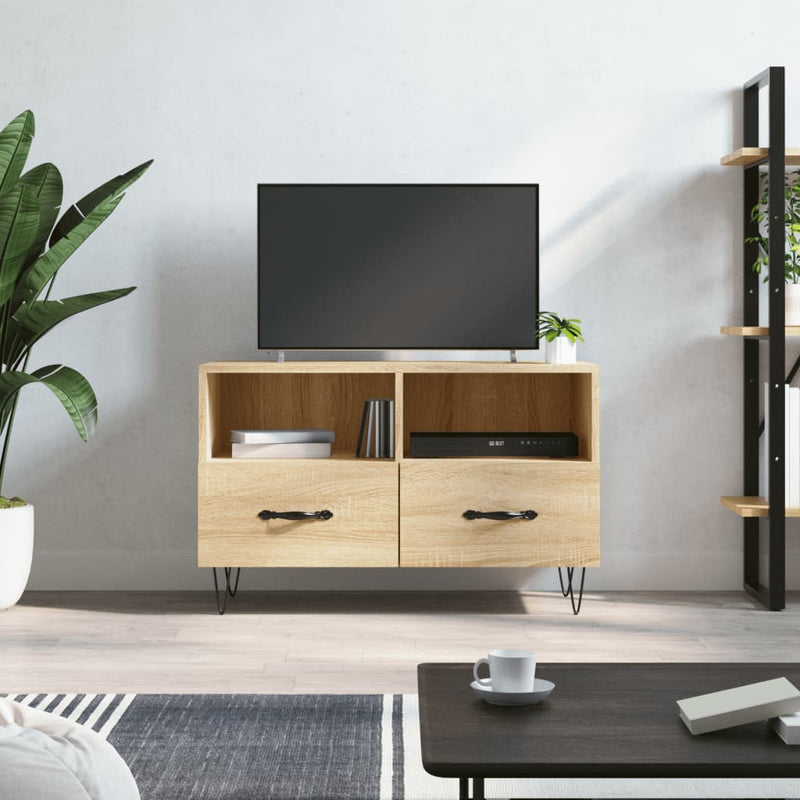 Tv-meubel 80x36x50 cm bewerkt hout sonoma eiken MeubelReus