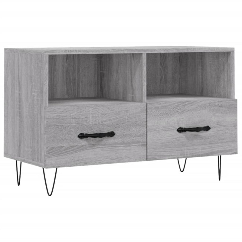 Tv-meubel 80x36x50 cm bewerkt hout grijs sonoma eikenkleurig MeubelReus