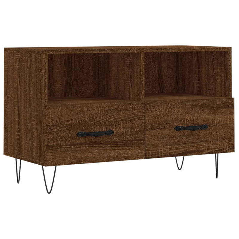 Tv-meubel 80x36x50 cm bewerkt hout bruin eikenkleur MeubelReus