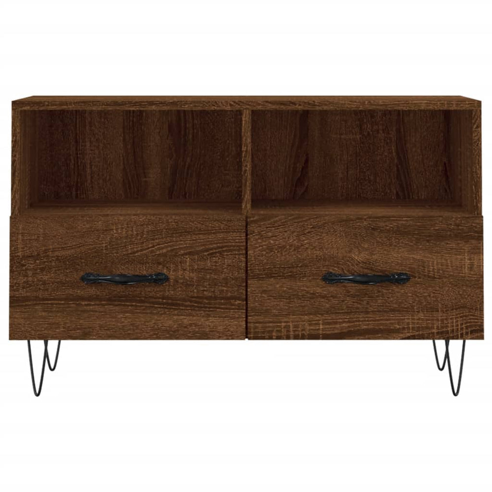 Tv-meubel 80x36x50 cm bewerkt hout bruin eikenkleur MeubelReus