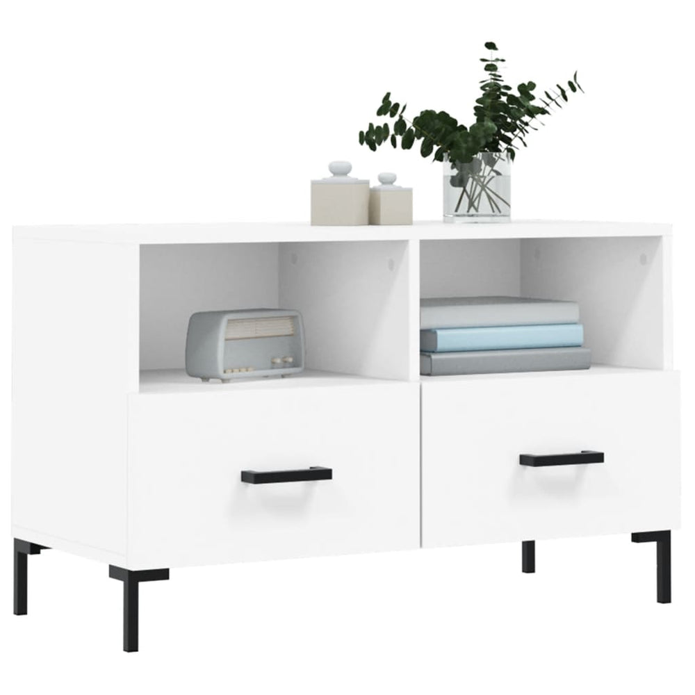 Tv-meubel 80x36x50 cm bewerkt hout wit MeubelReus