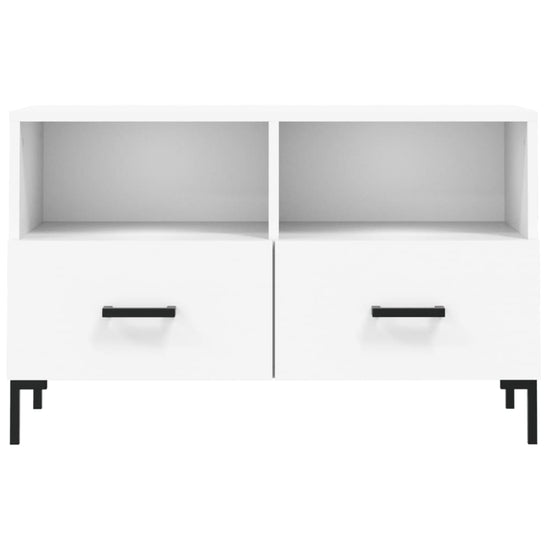 Tv-meubel 80x36x50 cm bewerkt hout wit MeubelReus