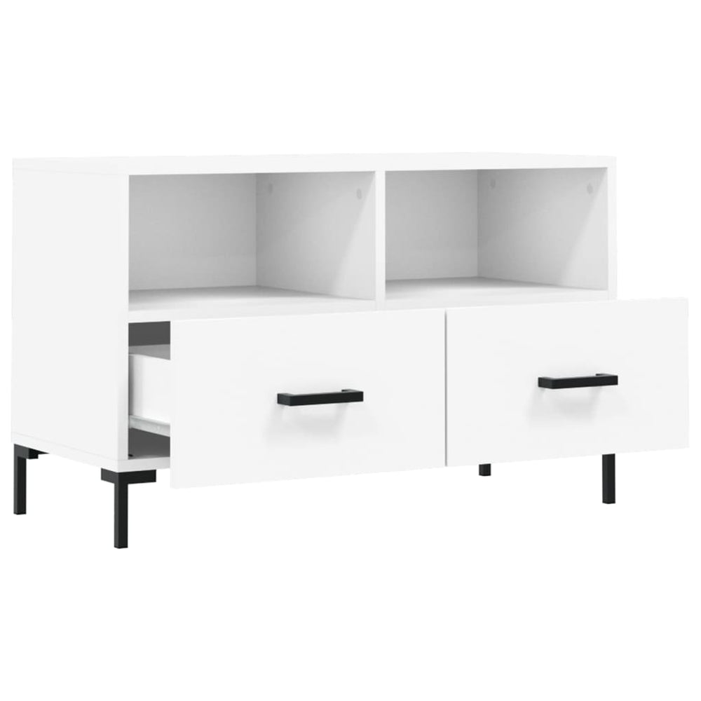 Tv-meubel 80x36x50 cm bewerkt hout wit MeubelReus