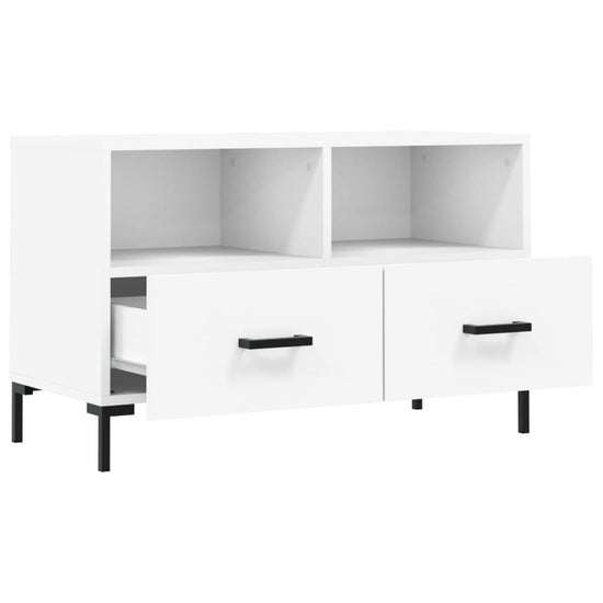 Tv-meubel 80x36x50 cm bewerkt hout wit MeubelReus