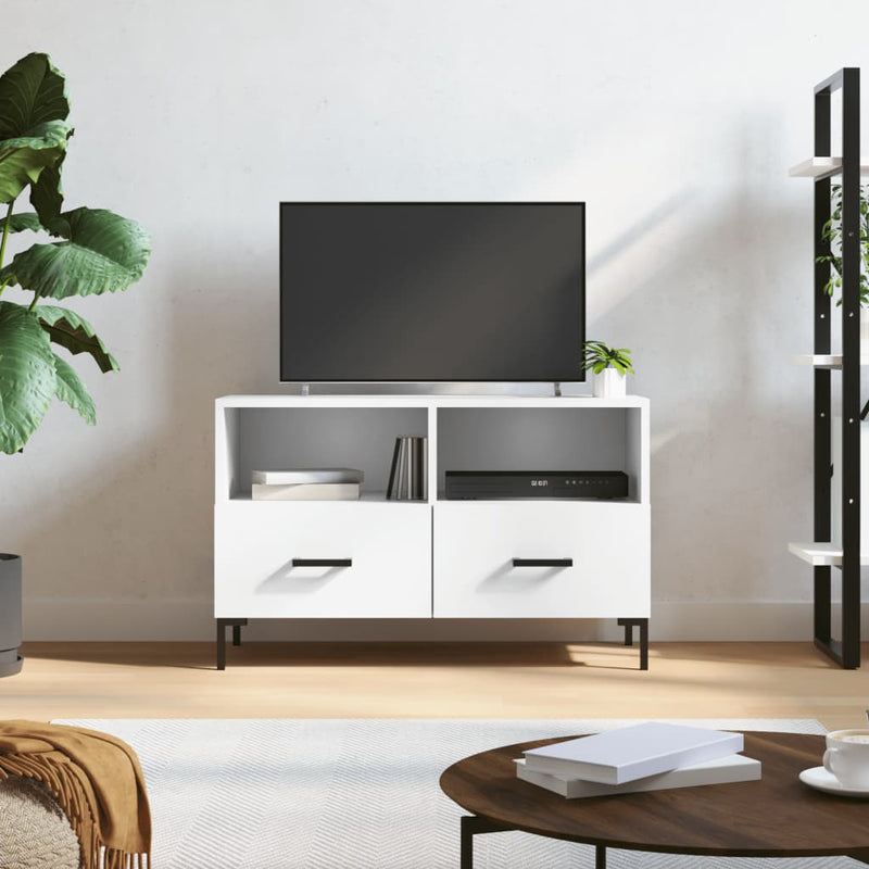 Tv-meubel 80x36x50 cm bewerkt hout wit MeubelReus