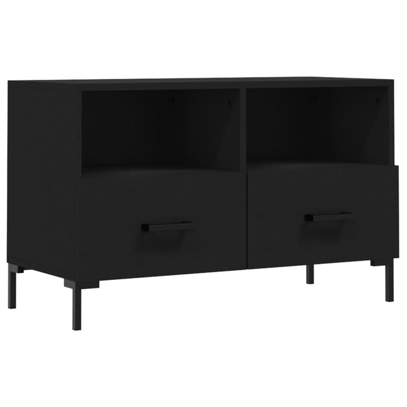 Tv-meubel 80x36x50 cm bewerkt hout zwart MeubelReus