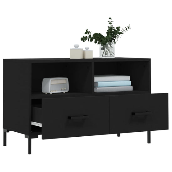Tv-meubel 80x36x50 cm bewerkt hout zwart MeubelReus