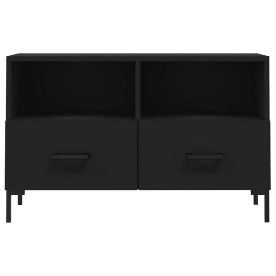 Tv-meubel 80x36x50 cm bewerkt hout zwart MeubelReus