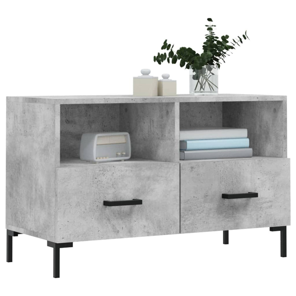 Tv-meubel 80x36x50 cm bewerkt hout betongrijs MeubelReus
