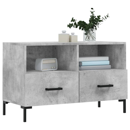 Tv-meubel 80x36x50 cm bewerkt hout betongrijs MeubelReus