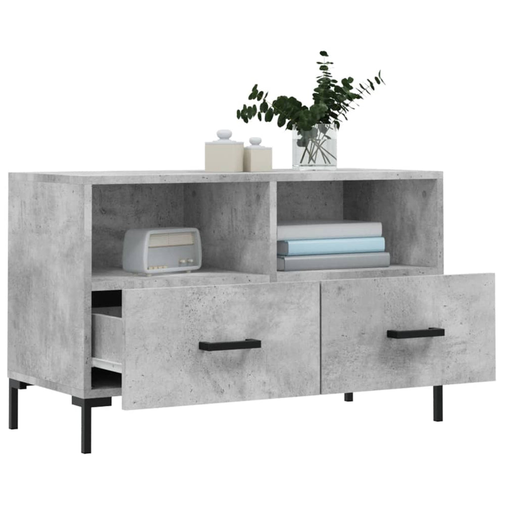 Tv-meubel 80x36x50 cm bewerkt hout betongrijs MeubelReus