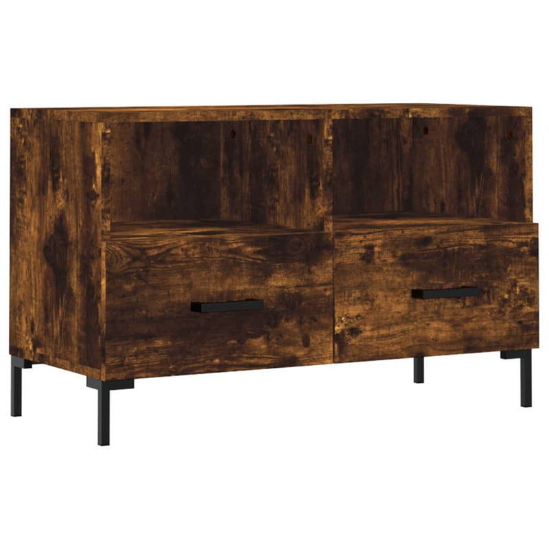 Tv-meubel 80x36x50 cm bewerkt hout gerookt eikenkleurig MeubelReus