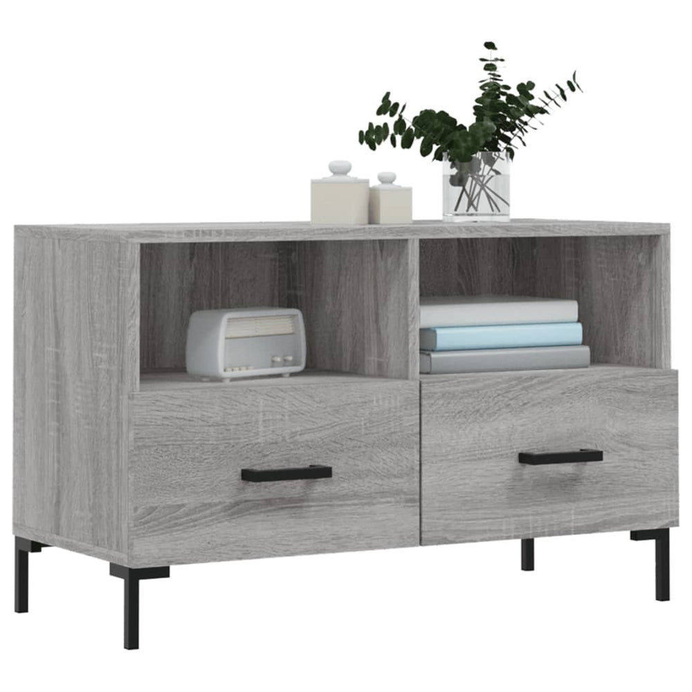Tv-meubel 80x36x50 cm bewerkt hout grijs sonoma eikenkleurig MeubelReus