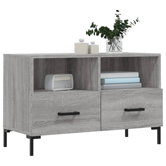 Tv-meubel 80x36x50 cm bewerkt hout grijs sonoma eikenkleurig MeubelReus