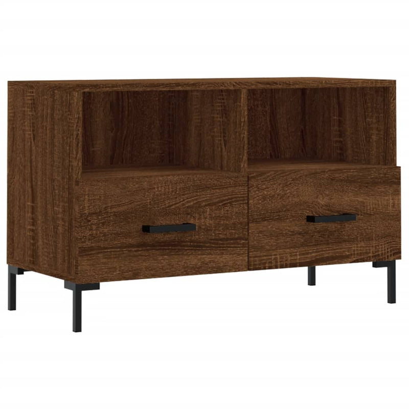 Tv-meubel 80x36x50 cm bewerkt hout bruin eikenkleur MeubelReus