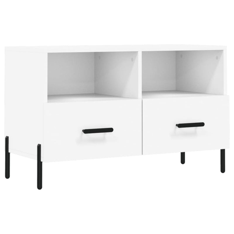 Tv-meubel 80x36x50 cm bewerkt hout wit MeubelReus
