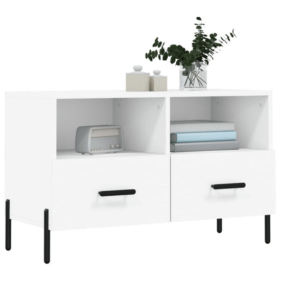 Tv-meubel 80x36x50 cm bewerkt hout wit MeubelReus