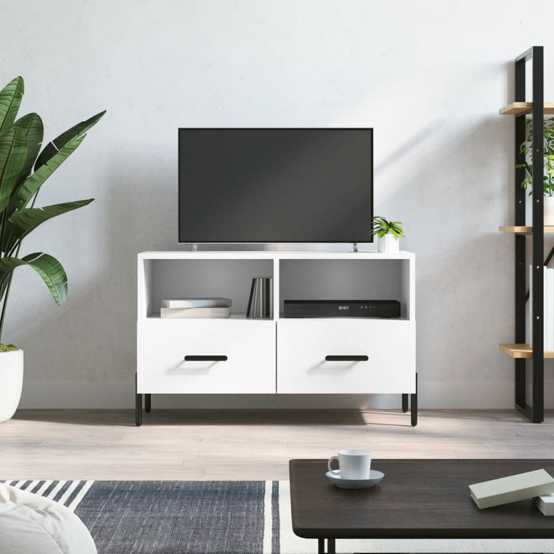 Tv-meubel 80x36x50 cm bewerkt hout wit MeubelReus