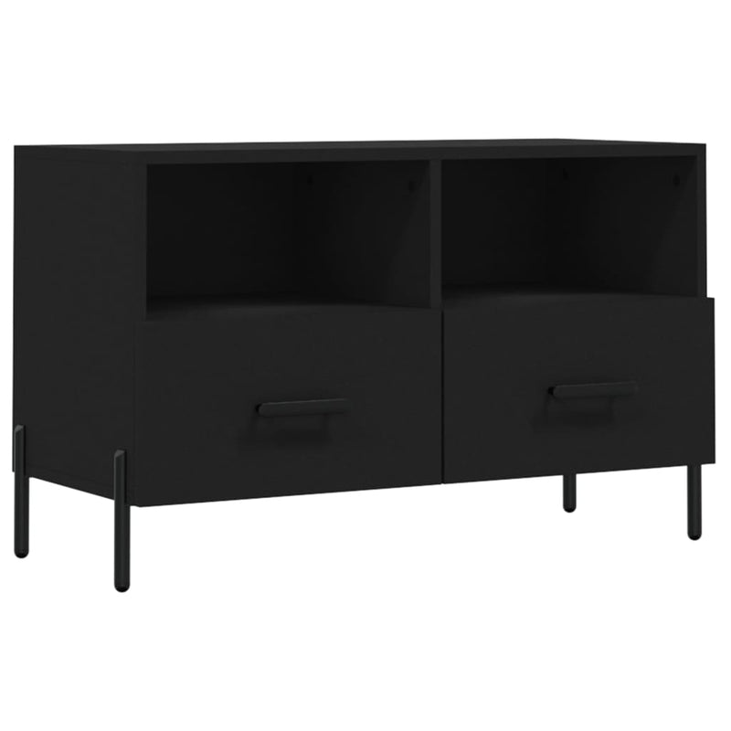 Tv-meubel 80x36x50 cm bewerkt hout zwart MeubelReus