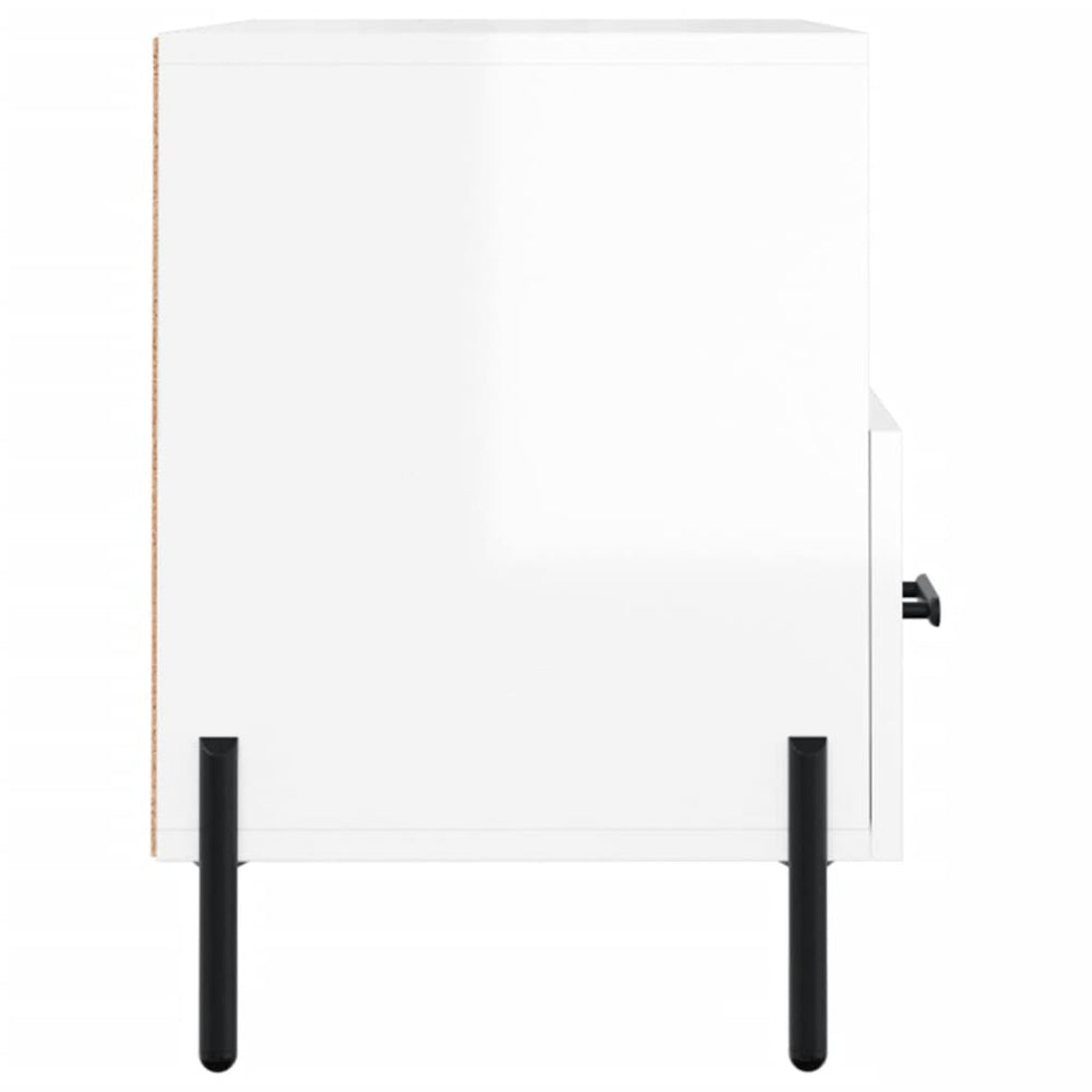 Tv-meubel 80x36x50 cm bewerkt hout hoogglans wit MeubelReus