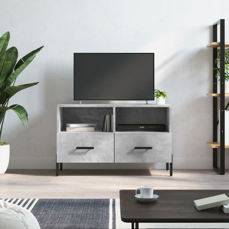 Tv-meubel 80x36x50 cm bewerkt hout betongrijs MeubelReus