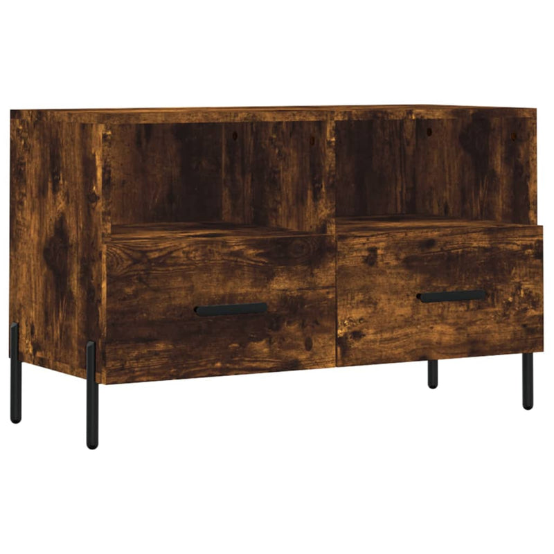 Tv-meubel 80x36x50 cm bewerkt hout gerookt eikenkleurig MeubelReus