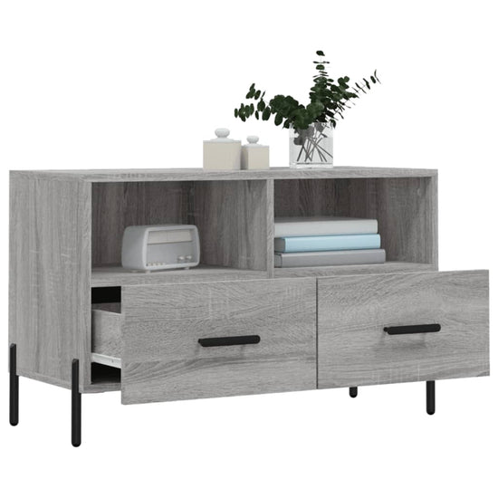 Tv-meubel 80x36x50 cm bewerkt hout grijs sonoma eikenkleurig MeubelReus