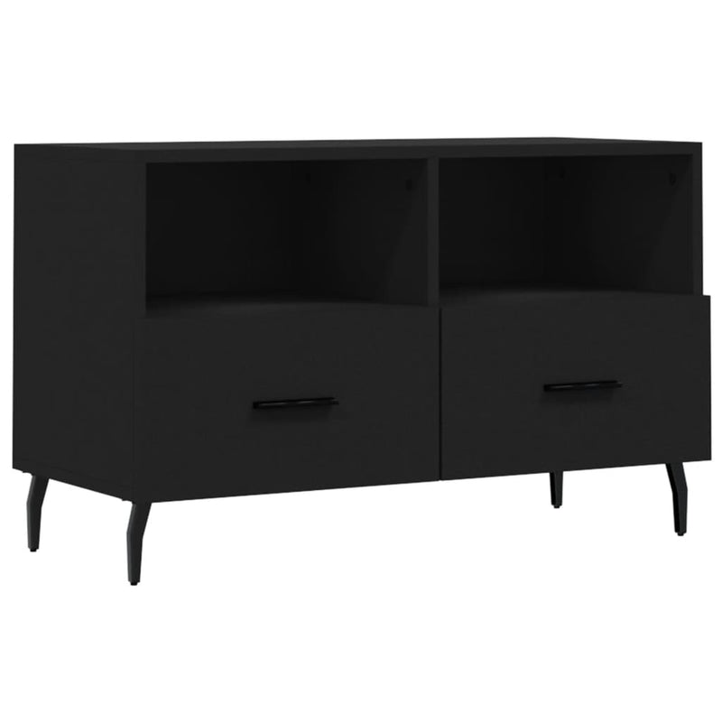 Tv-meubel 80x36x50 cm bewerkt hout zwart MeubelReus