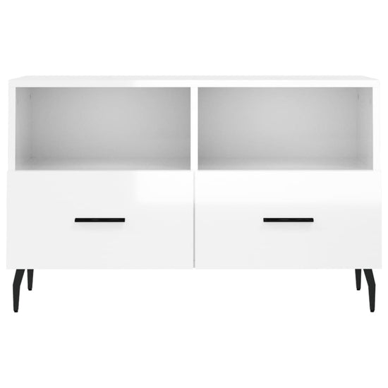 Tv-meubel 80x36x50 cm bewerkt hout hoogglans wit MeubelReus