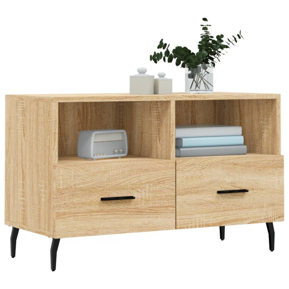 Tv-meubel 80x36x50 cm bewerkt hout sonoma eiken MeubelReus