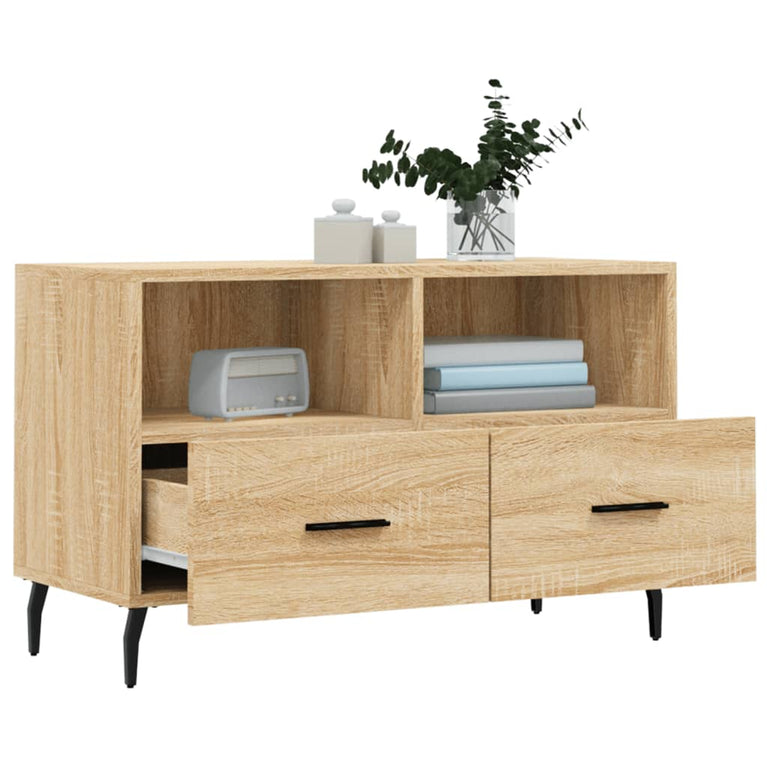 Tv-meubel 80x36x50 cm bewerkt hout sonoma eiken MeubelReus