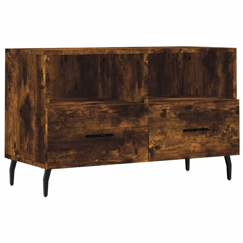 Tv-meubel 80x36x50 cm bewerkt hout gerookt eikenkleurig MeubelReus