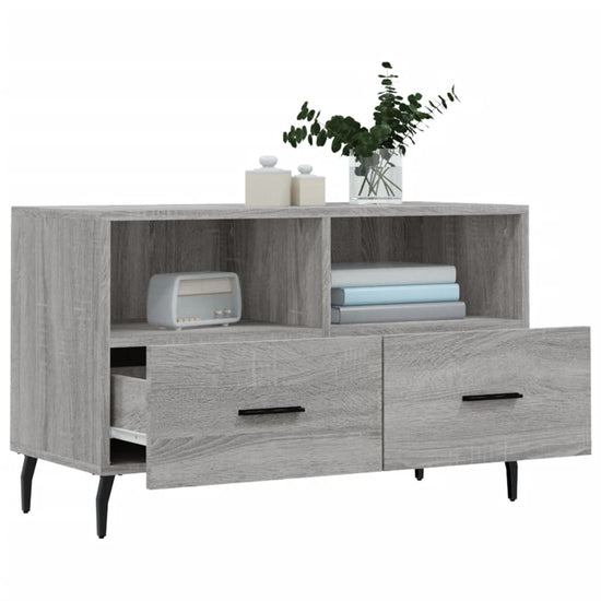 Tv-meubel 80x36x50 cm bewerkt hout grijs sonoma eikenkleurig MeubelReus