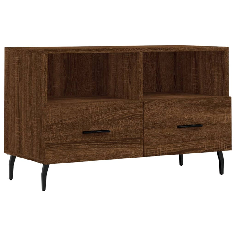 Tv-meubel 80x36x50 cm bewerkt hout bruin eikenkleur MeubelReus