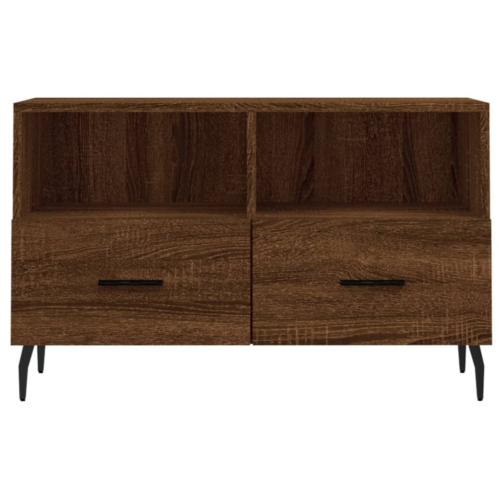 Tv-meubel 80x36x50 cm bewerkt hout bruin eikenkleur MeubelReus