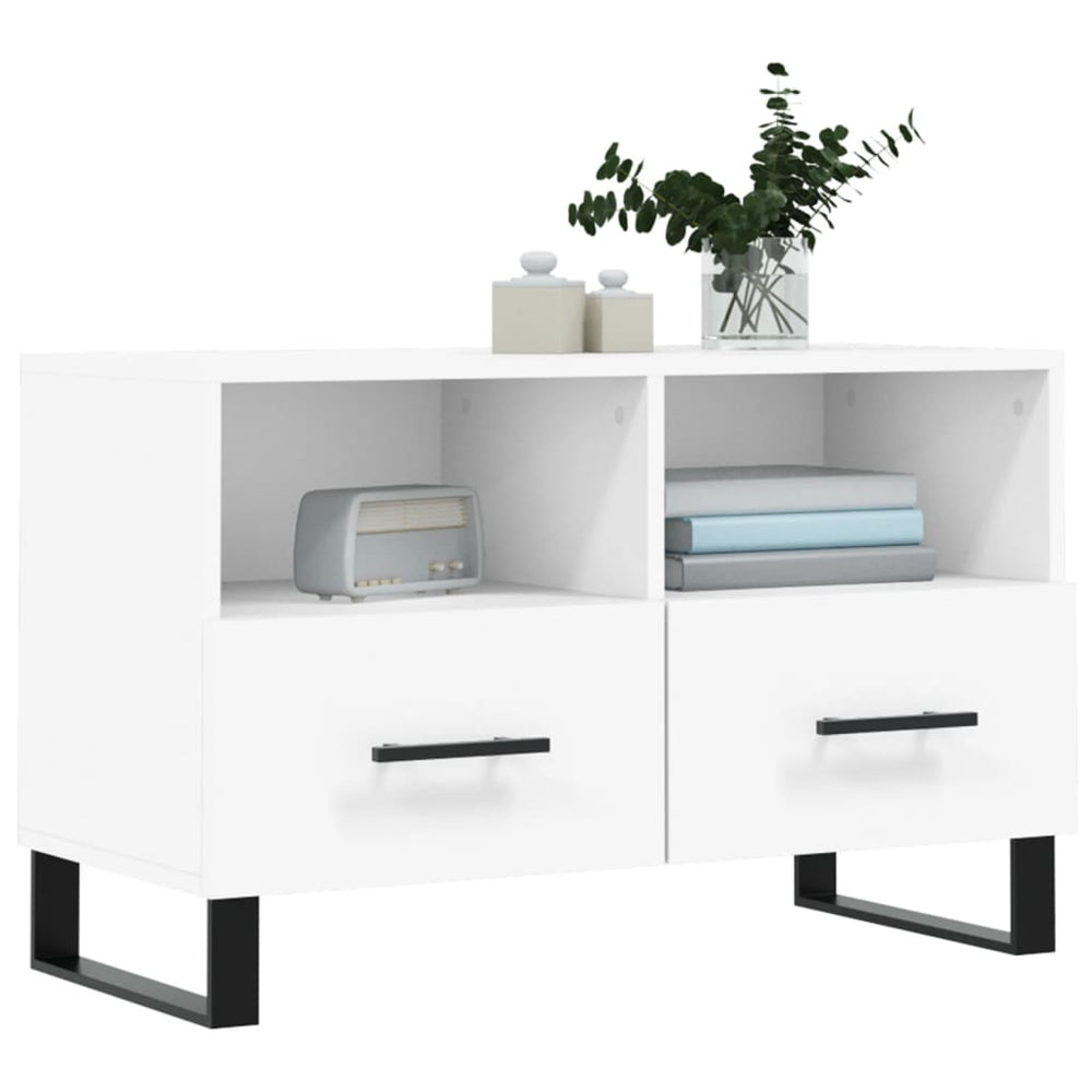 Tv-meubel 80x36x50 cm bewerkt hout wit MeubelReus