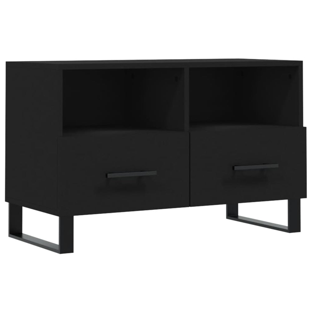Tv-meubel 80x36x50 cm bewerkt hout zwart MeubelReus
